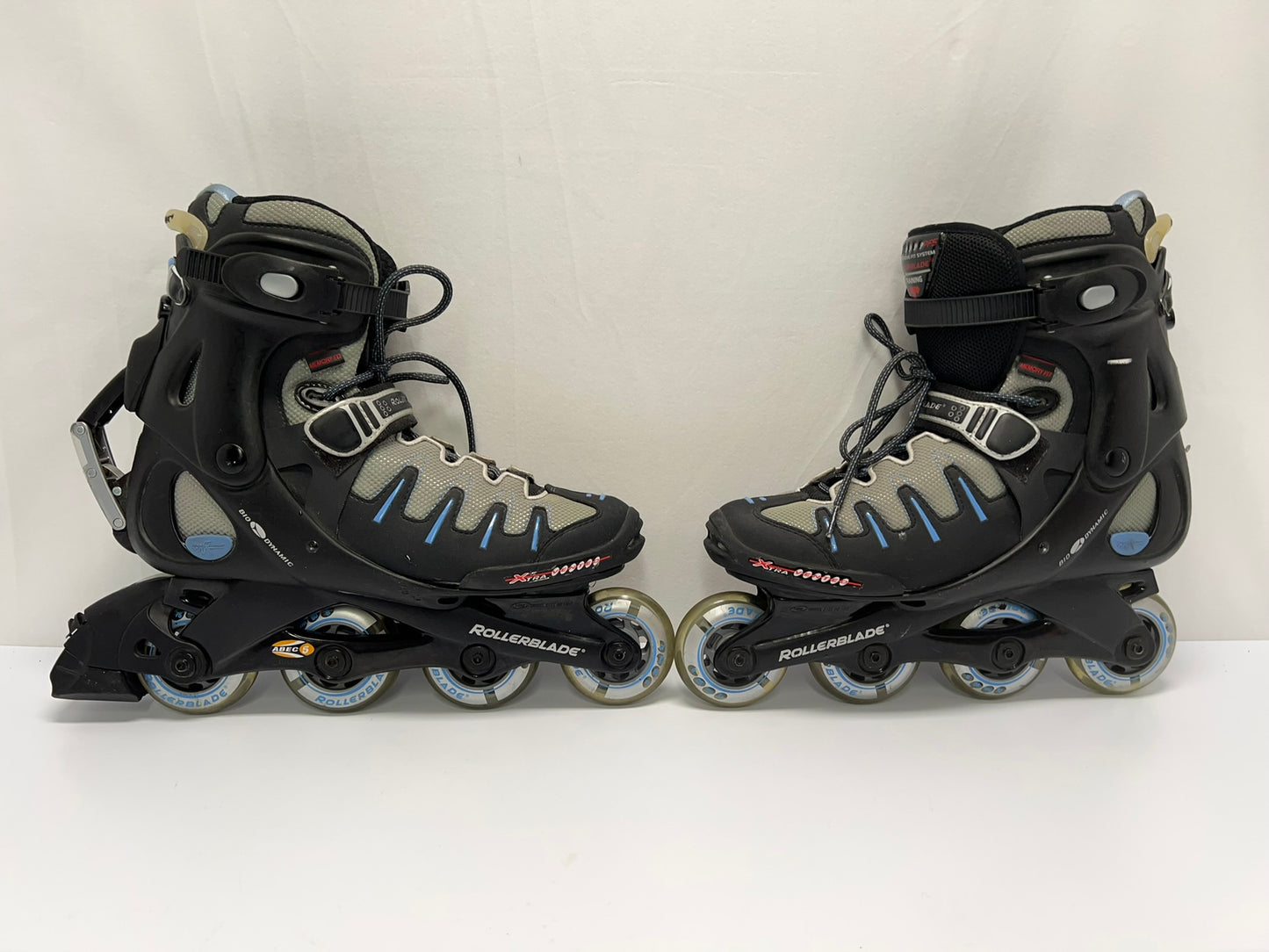 Inline Roller Skates Ladies Size 10 Rollerblade Black Blue Excellent