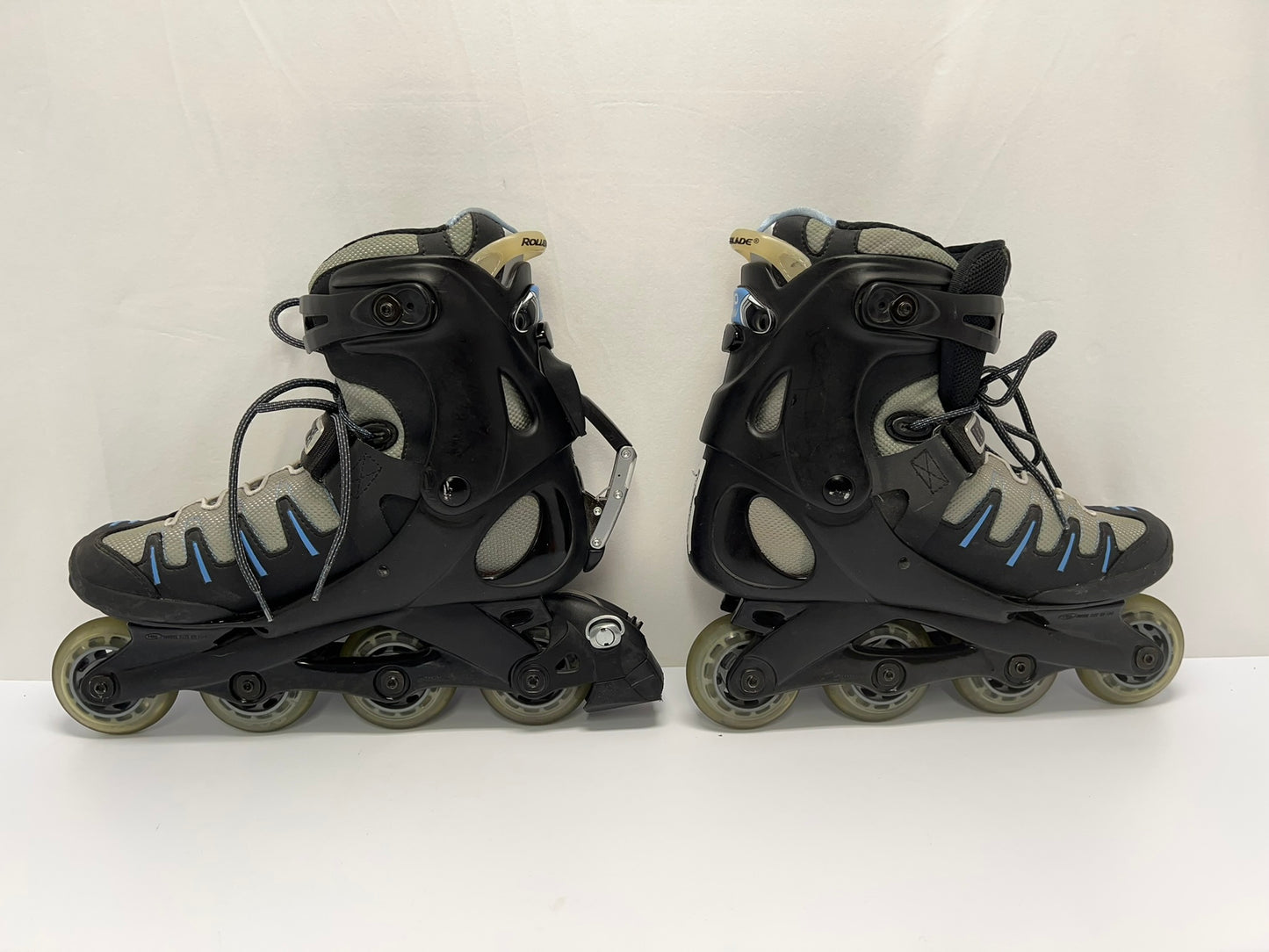 Inline Roller Skates Ladies Size 10 Rollerblade Black Blue Excellent