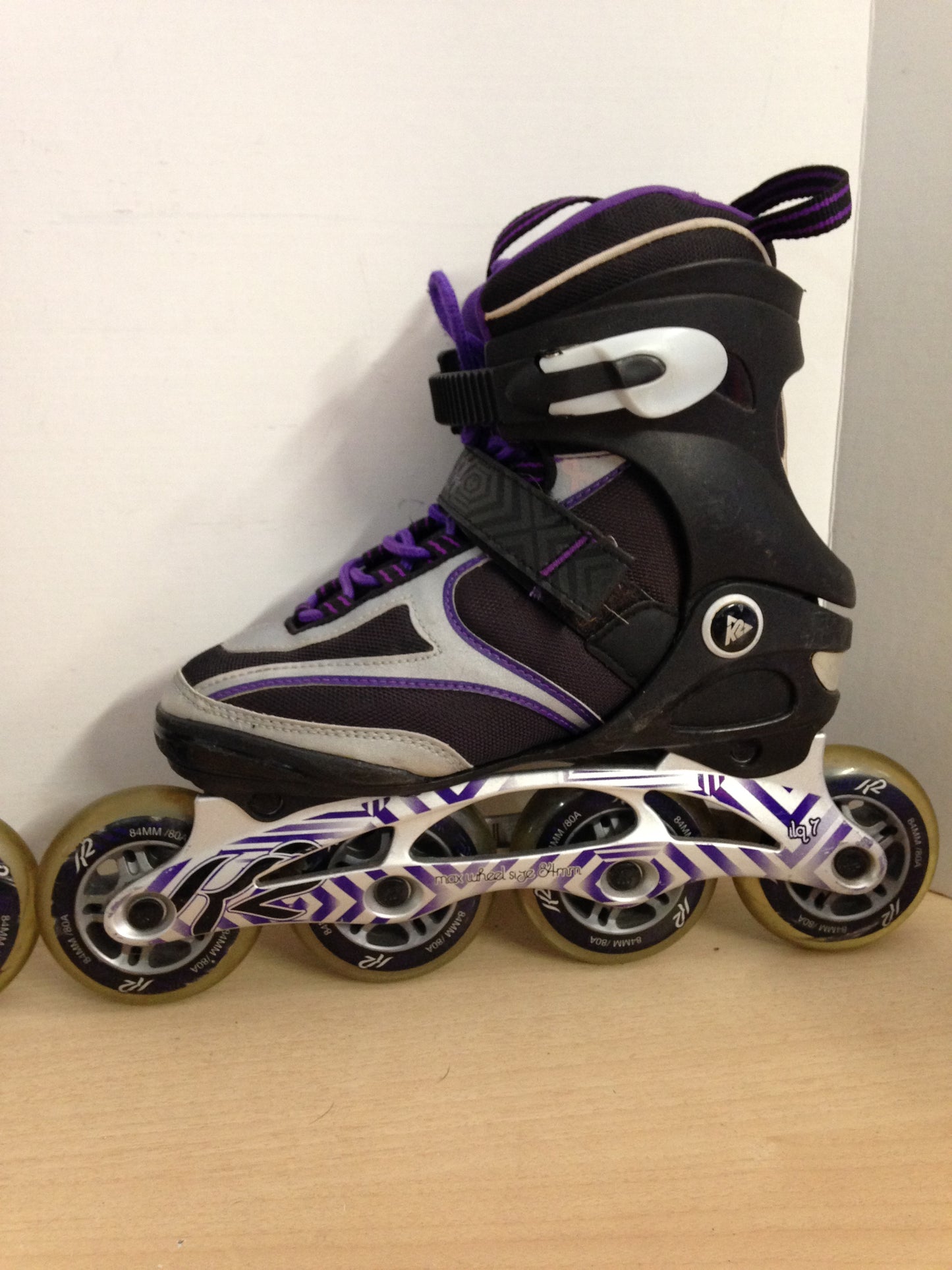 Inline Roller Skates Ladies Size 6 K-2 Helena Purple and Grey
