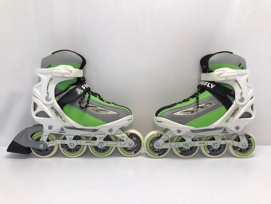 Inline Roller Skates Ladies Size 7.5 Firefly With Rubber Wheels Lime White New Demo Model