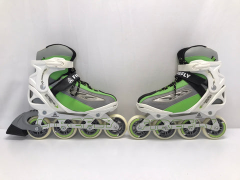 Inline Roller Skates Ladies Size 7.5 Firefly With Rubber Wheels Lime White New Demo Model