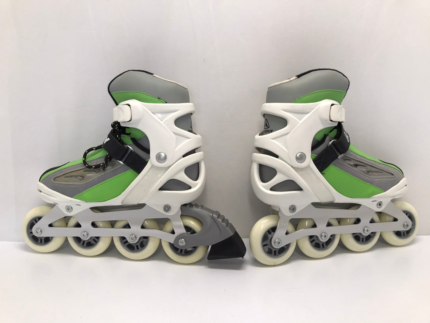 Inline Roller Skates Ladies Size 7.5 Firefly With Rubber Wheels Lime White New Demo Model