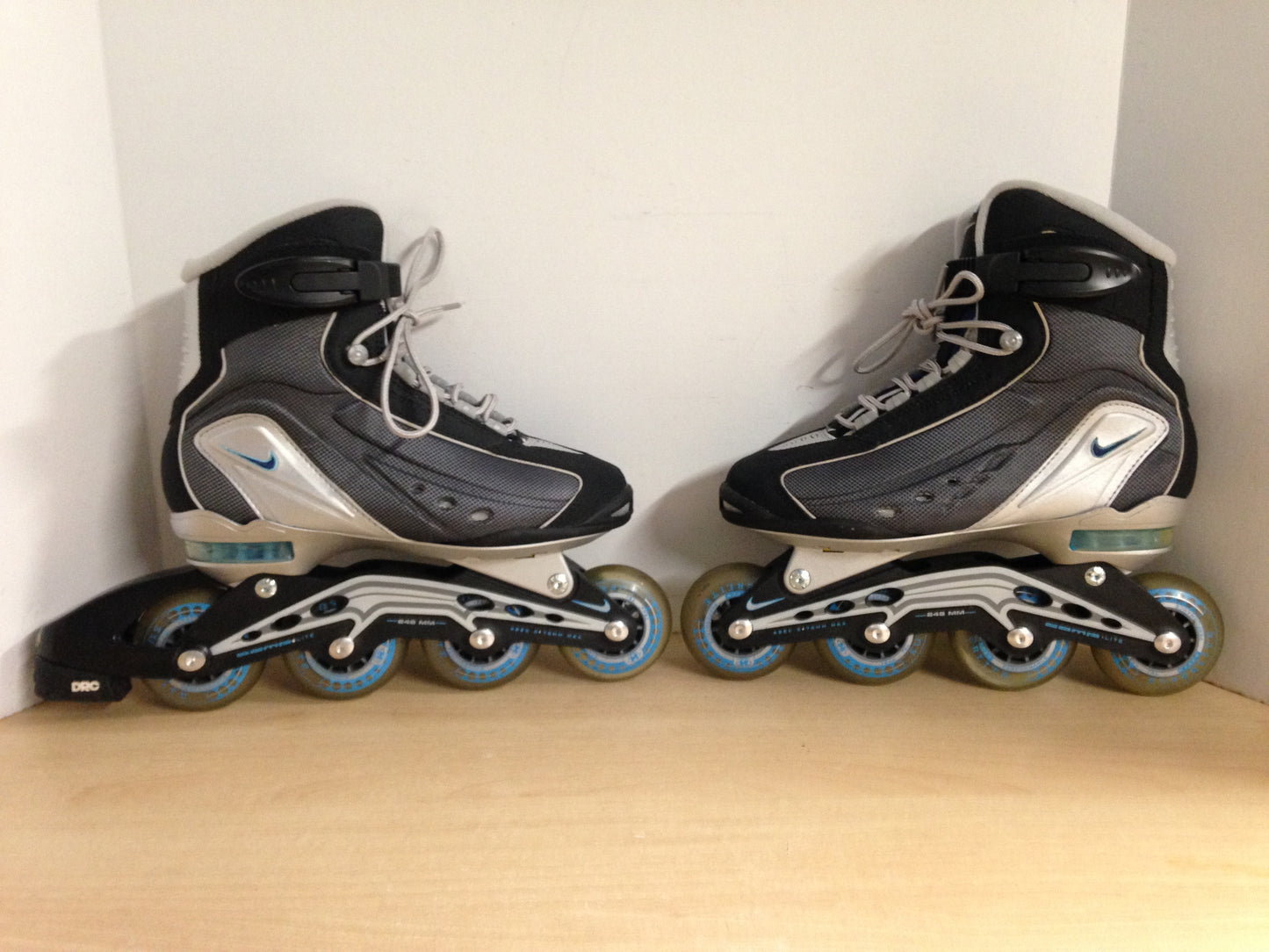 Inline Roller Skates Ladies Size 8 Nike Blue Grey As New