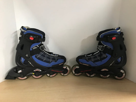 Inline Roller Skates Ladies Size 8 Rollerblades Bio Dynamic Black Blue Rubber Wheels