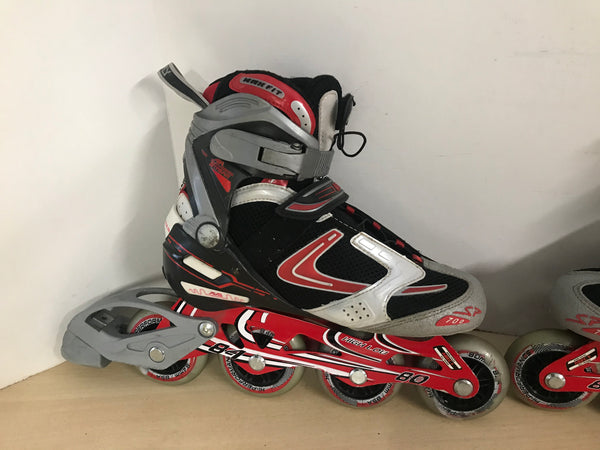 Inline Roller Skates Ladies Size 9 Firefly Red Grey Black Rubber Wheels Minor Wear