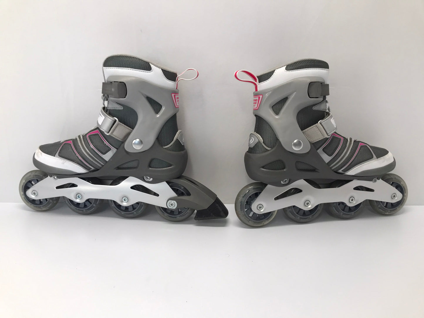 Inline Roller Skates Ladies Size 9 Rollerblades Grey Pink Excellent