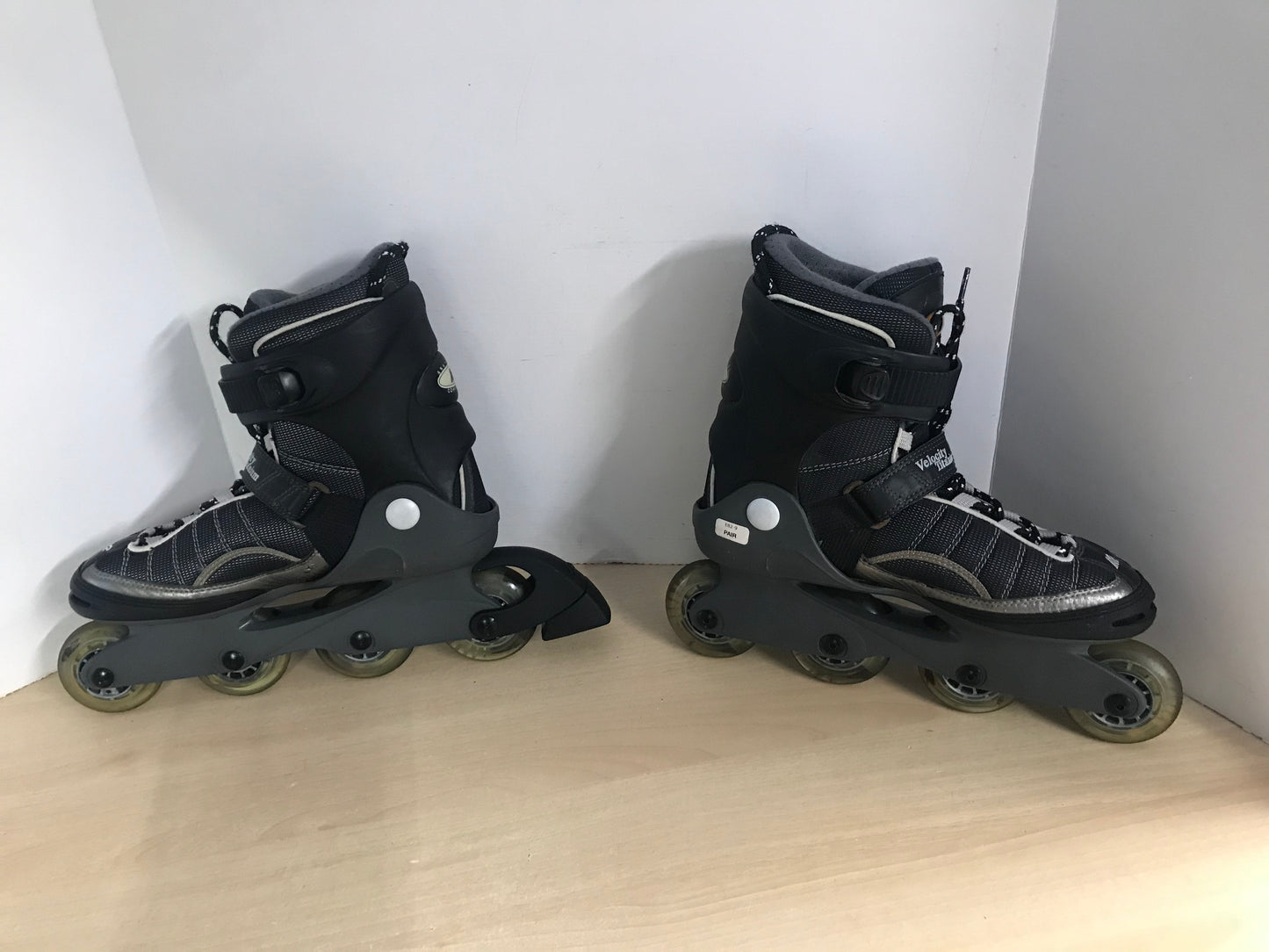 Inline Roller Skates Men's Size 10 K-2 Black Grey Rubber Wheels Excellent