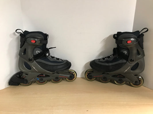 Inline Roller Skates Ladies Size 8.5 Rollerblade Bio Dynamic Black Grey Excellent