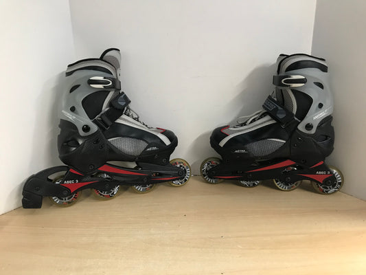 Inline Roller Skates Men's Size 8 Sessions Black Grey Rubber Wheels  Excellent