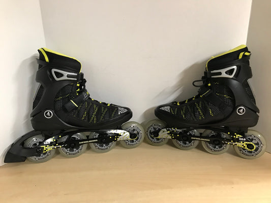 Inline Roller Skates Men's Size 9 K-2 Power Black Yellow Rubber Wheels New Demo Model