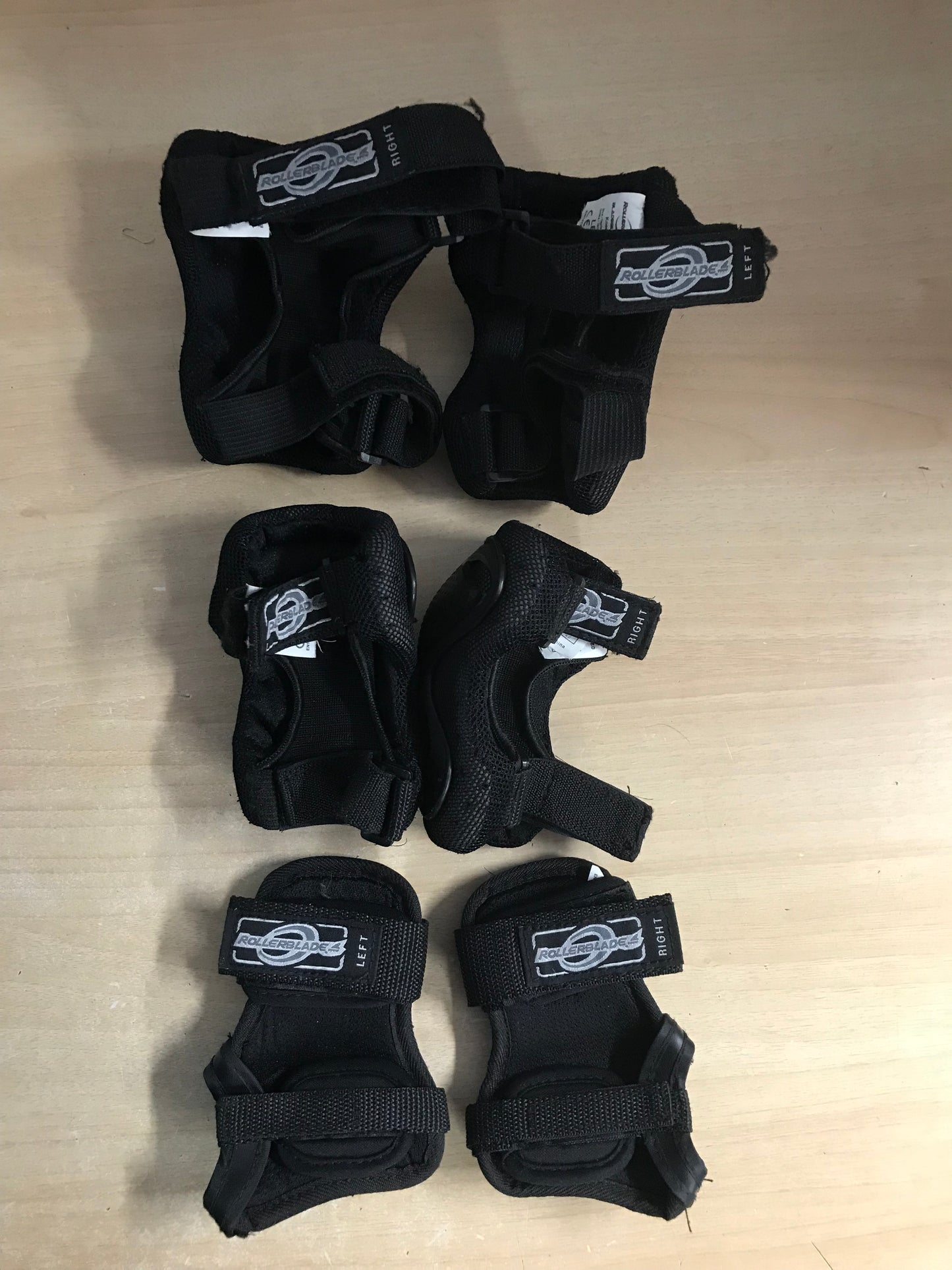 Inline Roller Skates Protective Bike Skateboard Knee Elbow Pads Wrist Child Size Junior 7-12 Rollerblades Brand Black Excellent