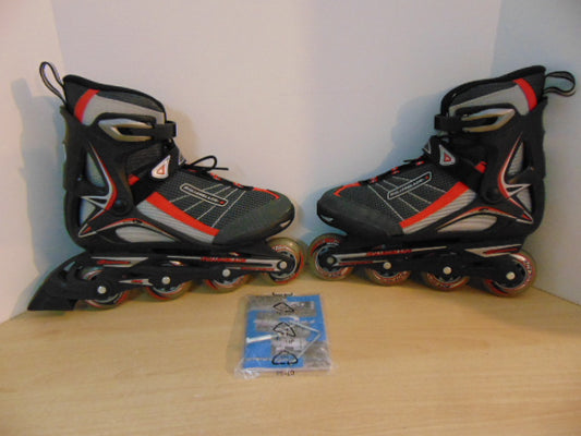 Inline Roller Skates Men's Size 10 Bio Dynamic Rollerblades New Demo Model Black Red Grey