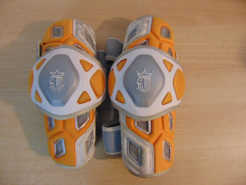Lacrosse Elbow Pads Men's Size Small Brine King Orange and Grey Fantastic Quality Minor Wear