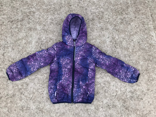 Light Coat Child Size 6 Paradox Purple Hearts Puffer Packable Excellent