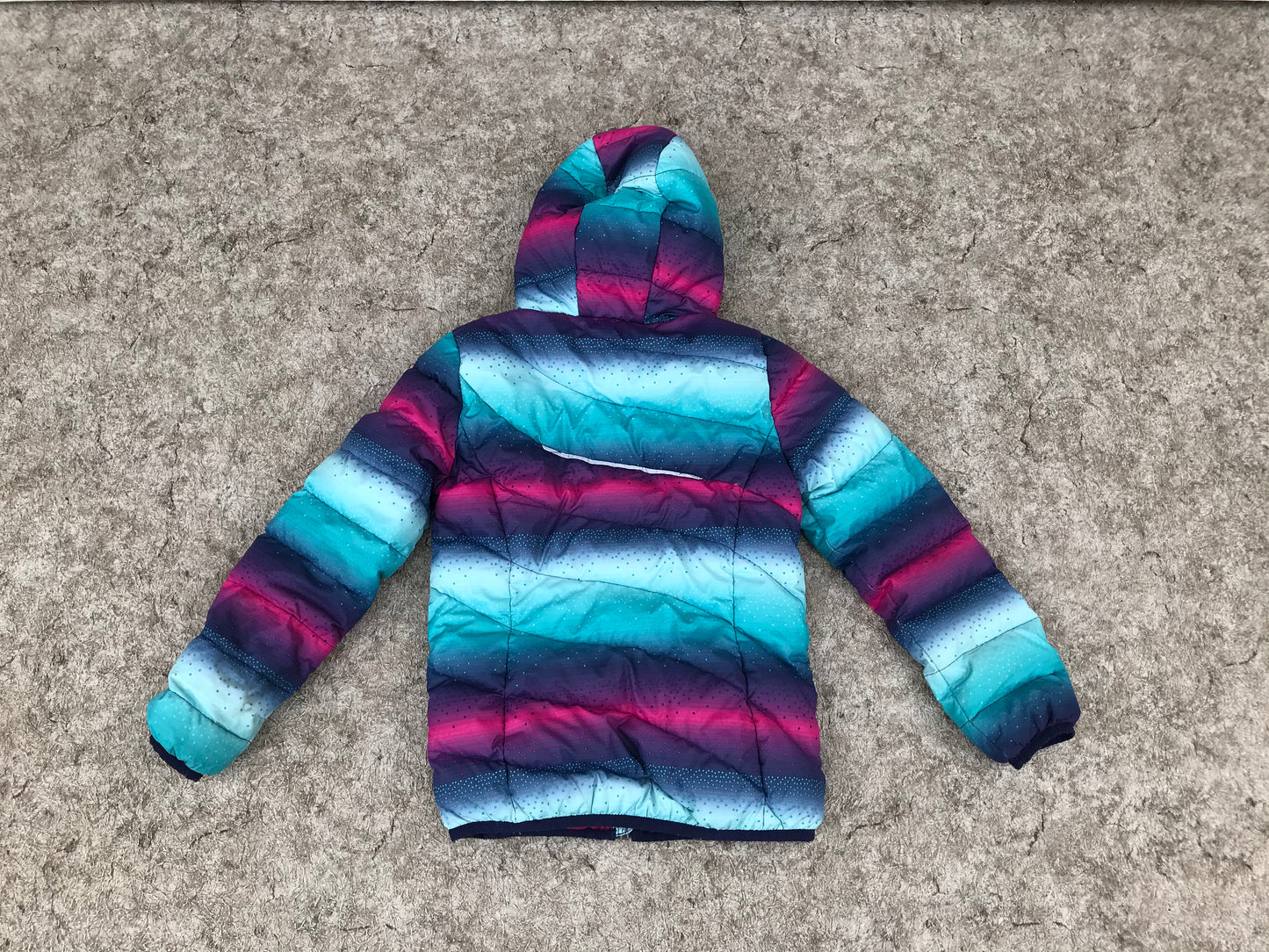 Light Coat Child Size 7-8 Paradox Teal Pinm Purple  Puffer Packable
