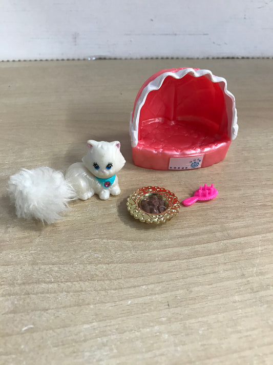 Littlest Pet Shop 1993 Vintage Fluffy Persian Kitty With Cozy Kitten Nest Excellent RARE