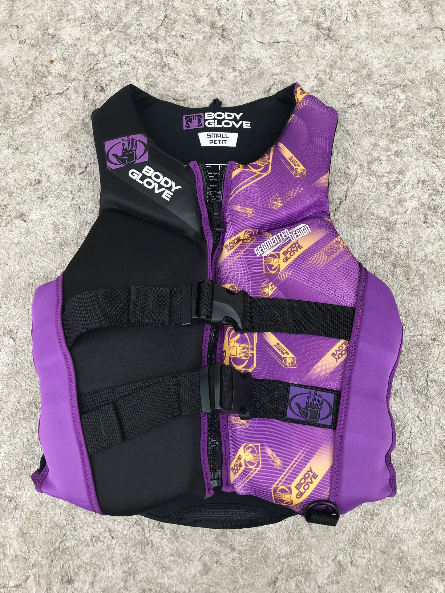 Life Jacket Adult Size Small Body Glove Neoprene Purple and Black Excellent