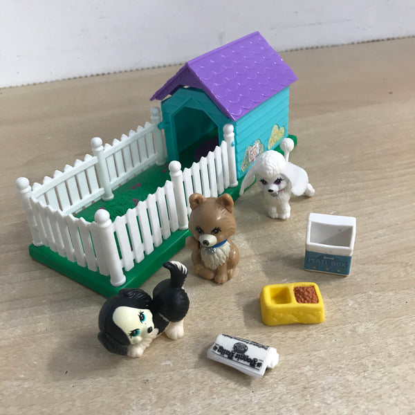 Littlest Pet Shop 1993 Vintage Puppy Pals With Playhouse Excellent RARE