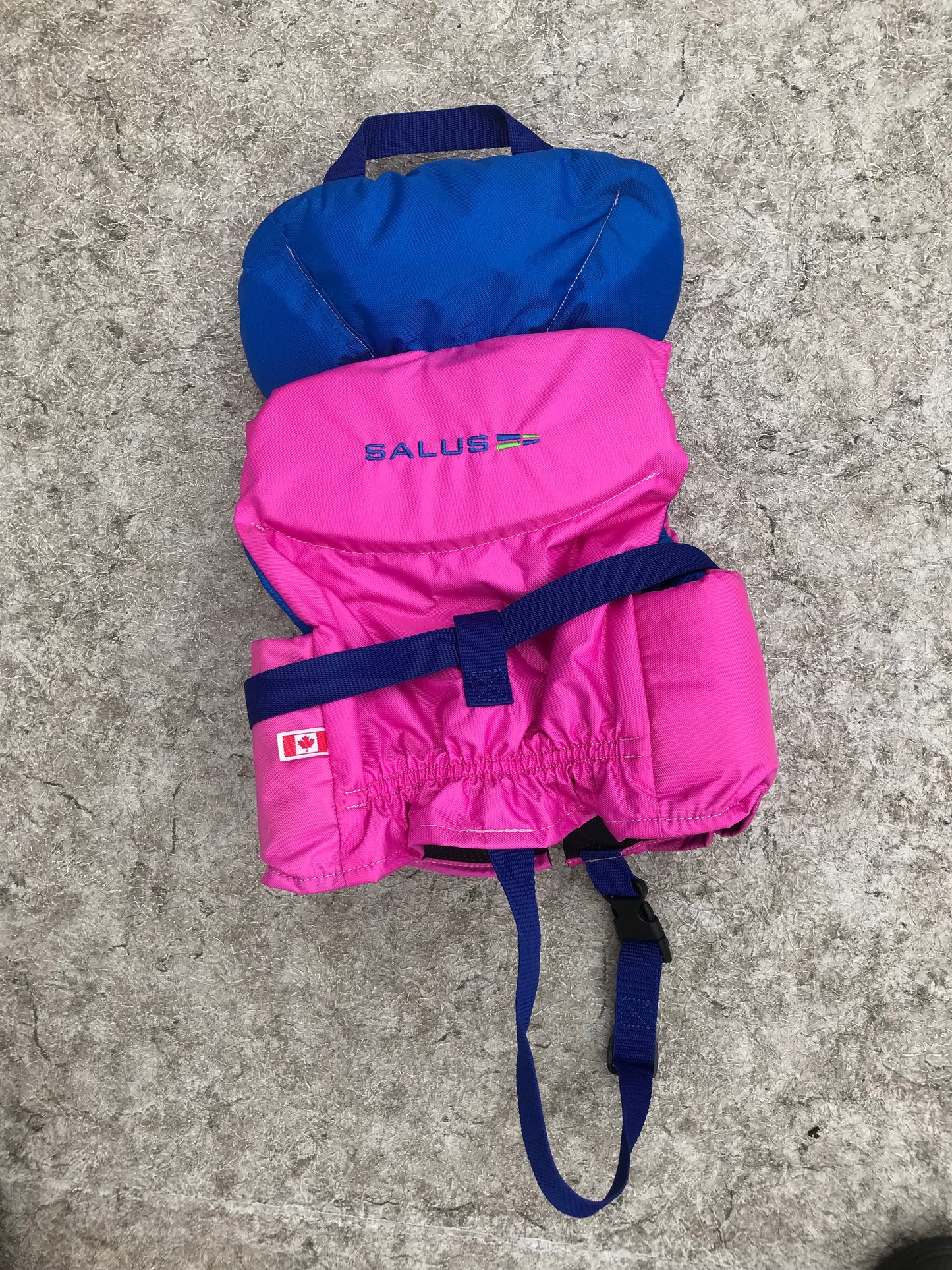 Life Jacket Child Size 20-30 lb Infant Salus Marine Wear Double Head Rest Pink Blue New Demo Model