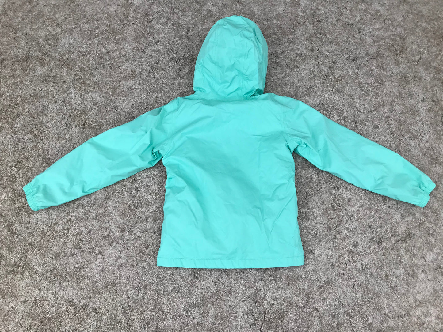 Light Coat Child Size 10-12 The North Face Rain and Wind Mint with Grey Micro Fleece Lined Excellent