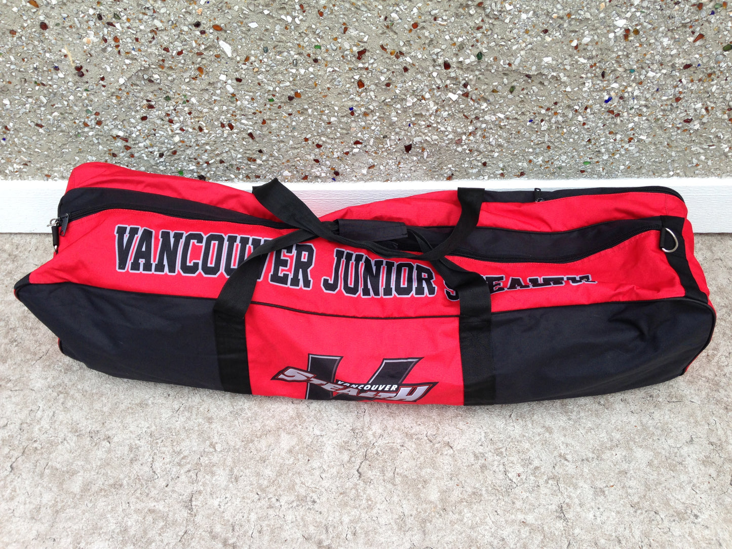 Hockey Bag Lacrosse Bag Black Red Full Size Adult Junior Team Vancouver Excellent