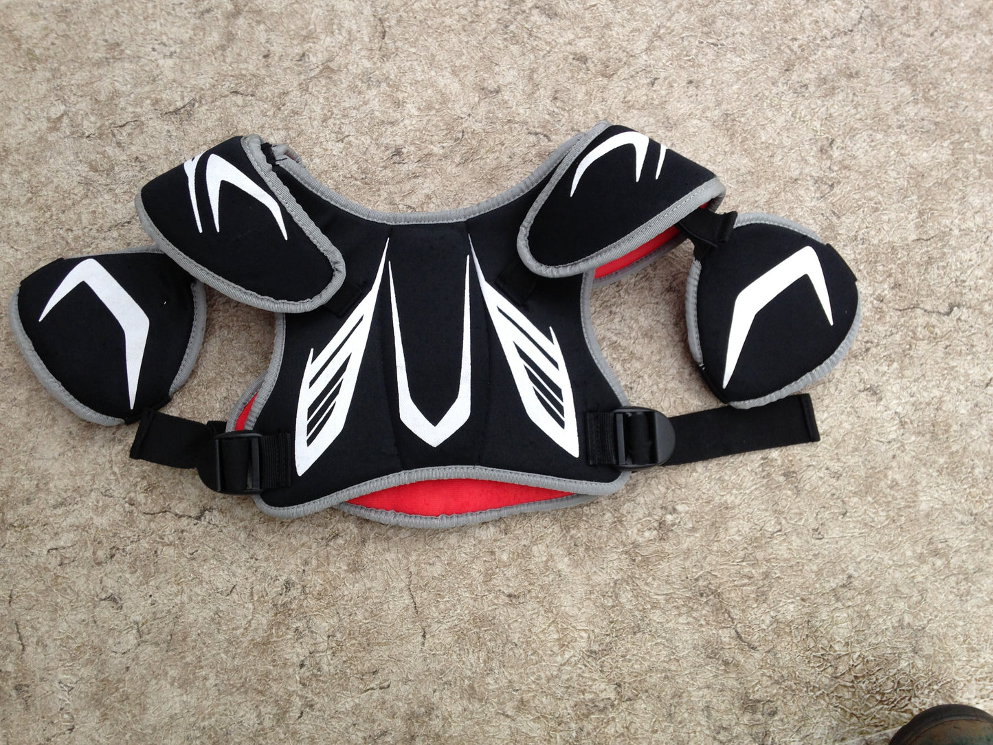 Lacrosse Chest Pad Child Size 6-8 STX Black White Red