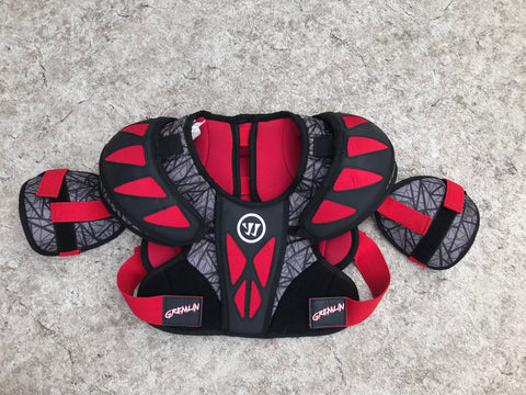 Lacrosse Chest Pad Child Size Y Medium Age 7-9 Warrior Gremlins Red Black Excellent Pt 3440