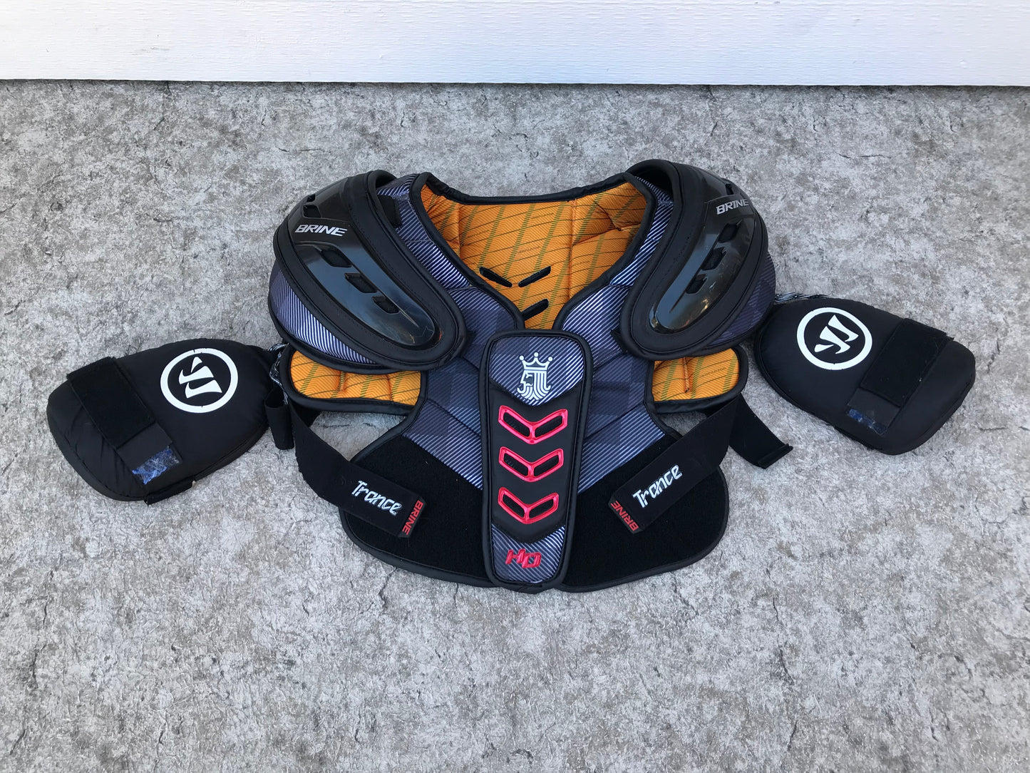 Lacrosse Chest Pad Men's Size Small - Medium Brine Black Orange Excellent