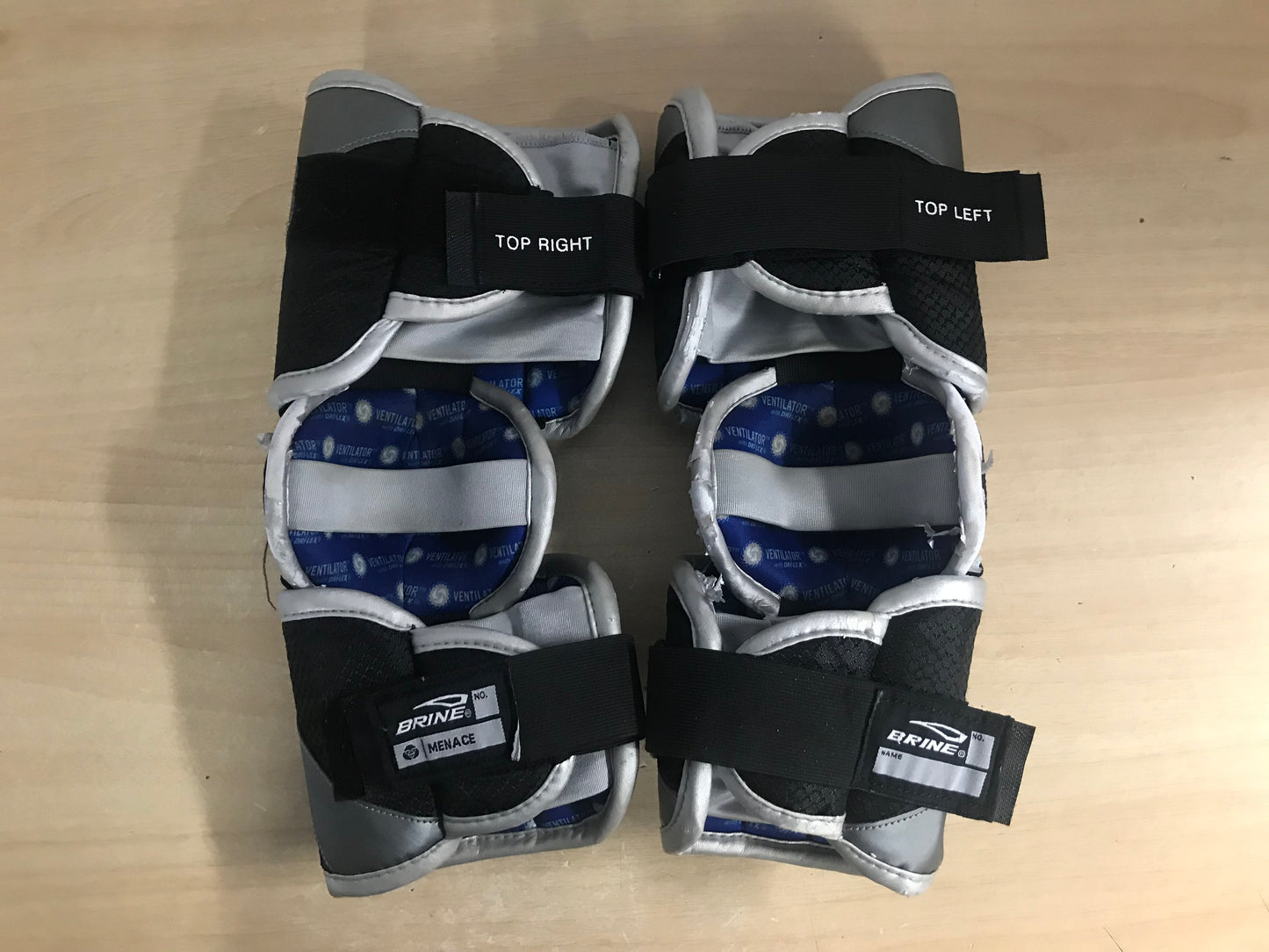 Lacrosse Men's Size Large Elbow Pads Brine Menace Black Grey Excellent
