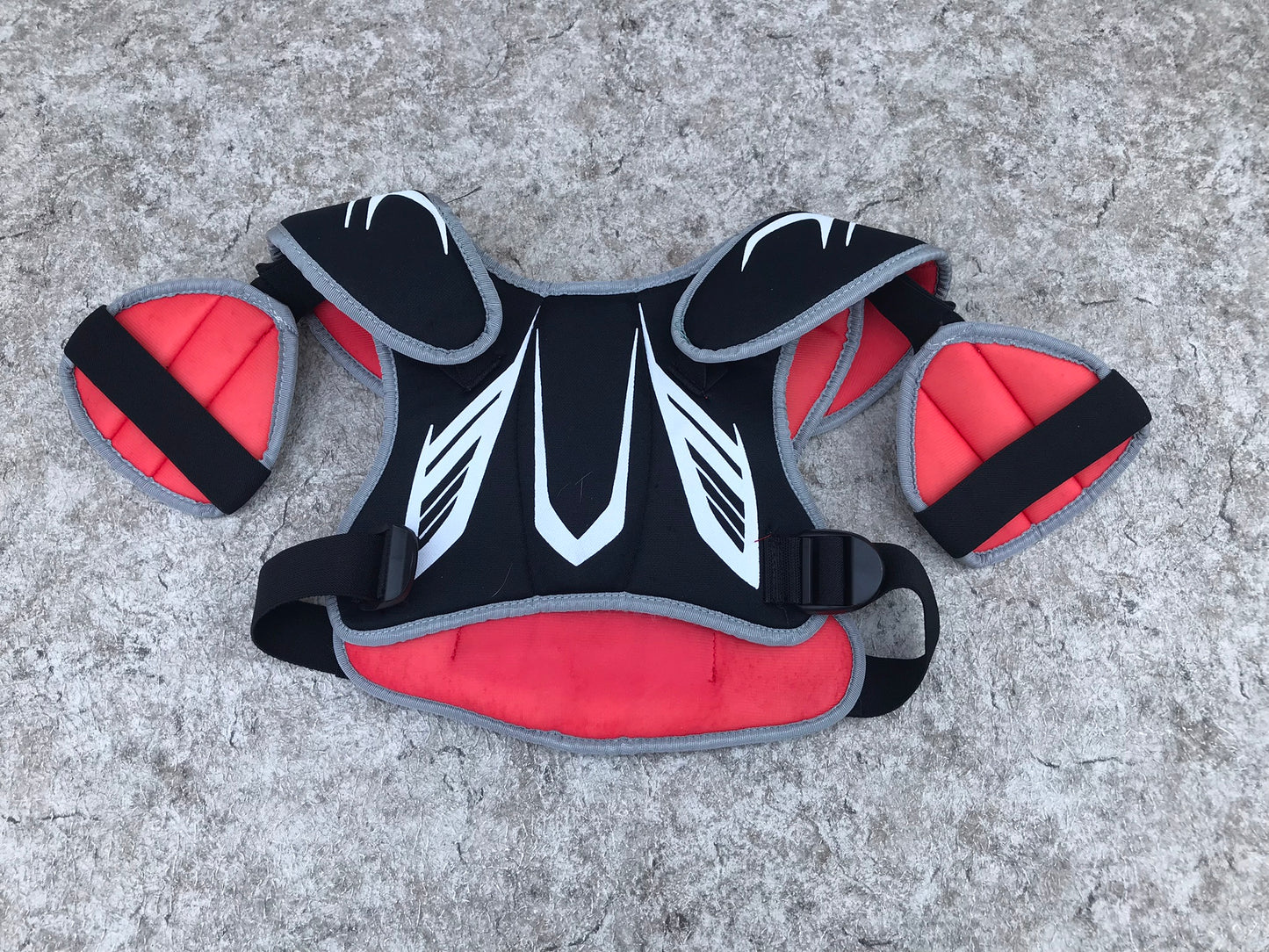 Lacrosse Shoulder Chest Pad Child Size 7-8 STX Black Red As New