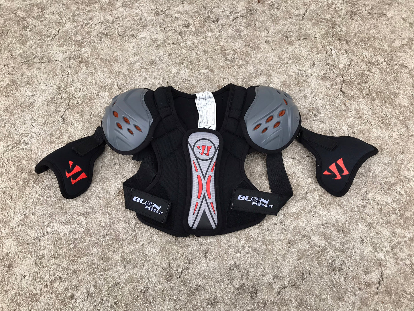 Lacrosse Shoulder Chest Pads Child Size 6-8 Warrior Peanut Black Grey New Demo