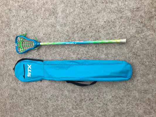 Lacrosse Stick 43 inch STX Blue Lime With Carry Bag Excellent