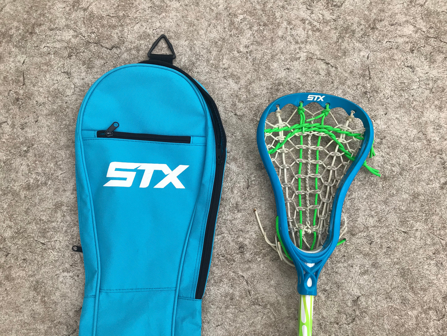 Lacrosse Stick 43 inch STX Blue Lime With Carry Bag Excellent