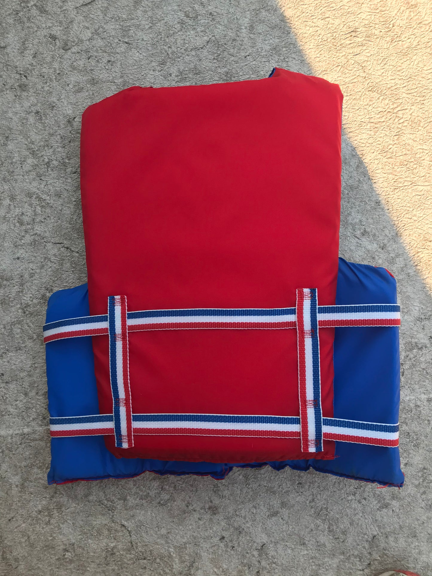 Life Jacket Adult Size 90-200 Lb Universal Adjustable Red Blue Minor Marks