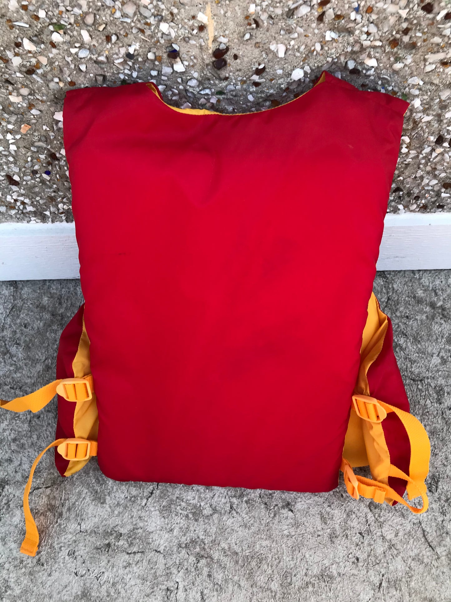 Life Jacket Adult Size Large - X Large Mustang Beacon Red Yellow Minor Marks