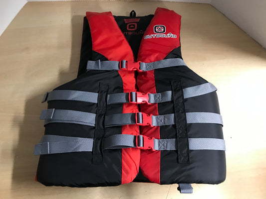 Life Jacket Adult Size Small - Medium Outbound Red Black New Demo Model