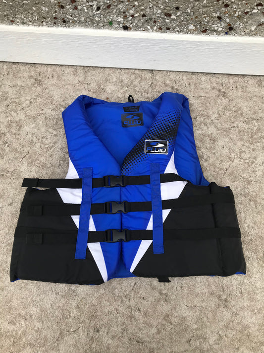 Life Jacket Adult Size X Large Fluid Black Blue As New