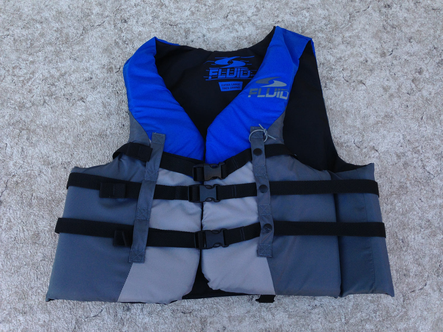 Life Jacket Adult Size X Large Fluid Blue Grey New Demo Model