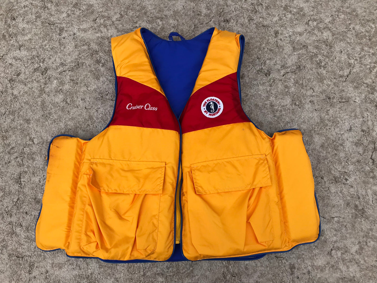 Life Jacket Adult Size X Large Mustang Cruiser Class Yellow Blue Red