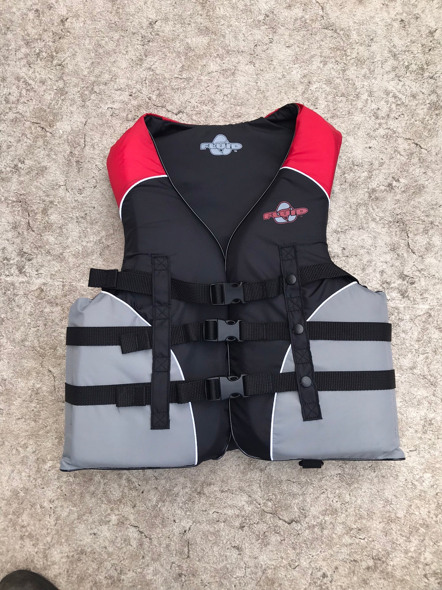 Life Jacket Adult Small  Fluid Black Red New Demo Model