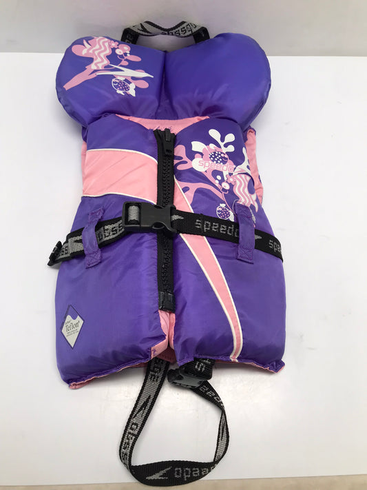 Life Jacket Child Siz 30-60 Lb Speedo Purple Pink