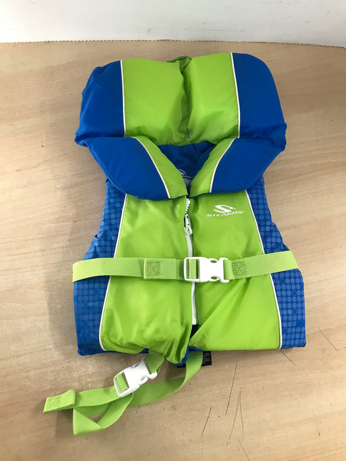 Life Jacket Child Size 20-30 lb Infant Stearns Lime Blue New Demo Model