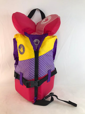 Life Jacket Child Size 30-60 Lb Body Glove Pink Purple Yellow New Demo Model