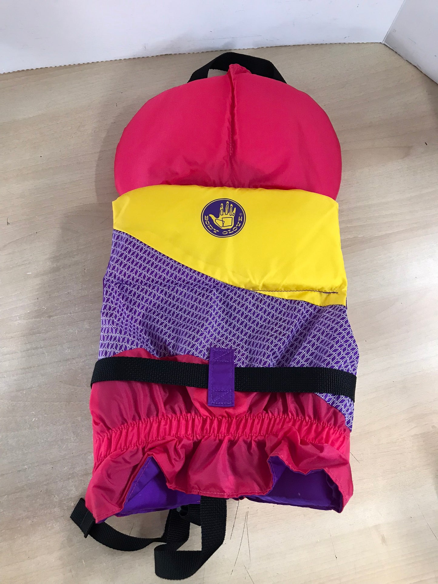 Life Jacket Child Size 30-60 Lb Body Glove Pink Purple Yellow  New Demo Model