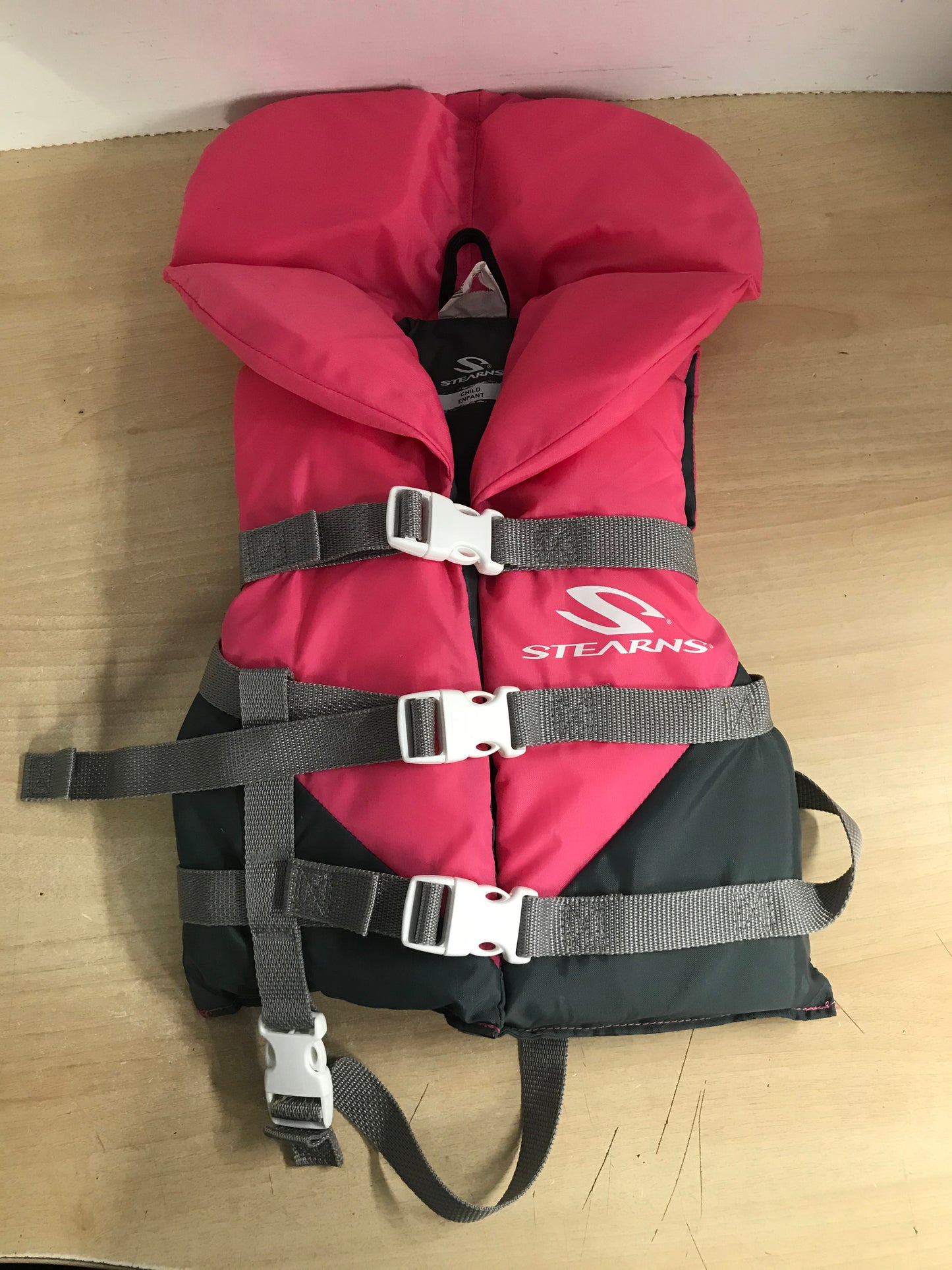 Life Jacket Child Size 30-60 Lb Stearns Pink Grey As New