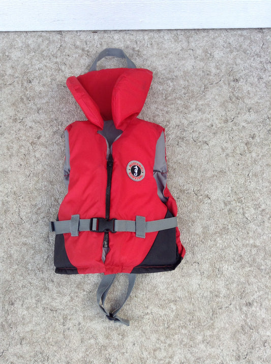 Life Jacket Child Size 60-90 Lb Youth Black Red Grey New Demo Model