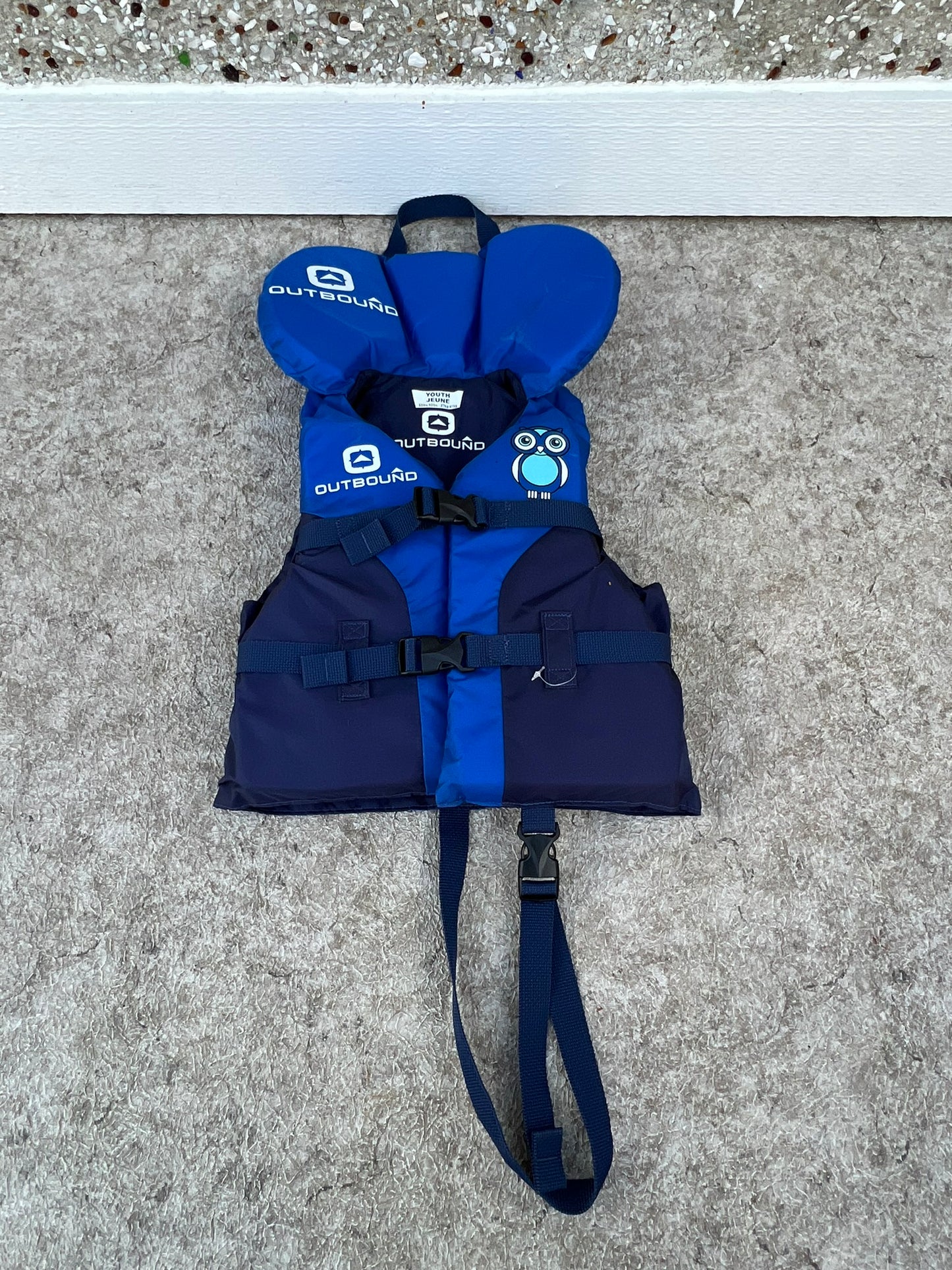 Life Jacket Child Size 60-90 Youth Outbound Blue Blue With Crotch Strap New Demo
