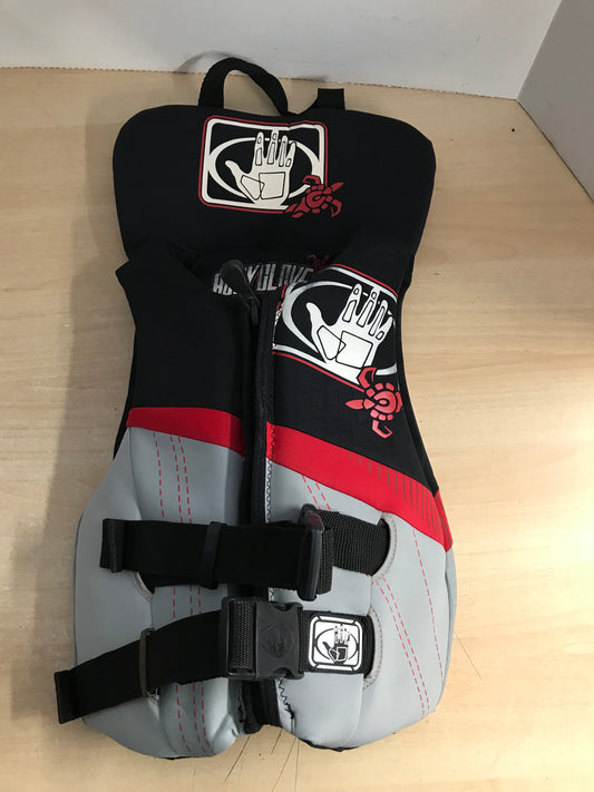 Life Jacket Child Size 60-90 lb Youth Body Glove Neoprene Grey Black Red Excellent