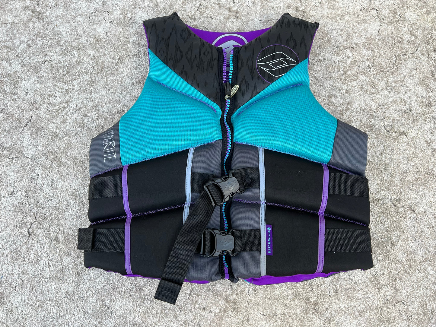 Life Jacket Ladies Size Large Hyperlite Black Teal Purple Excellent