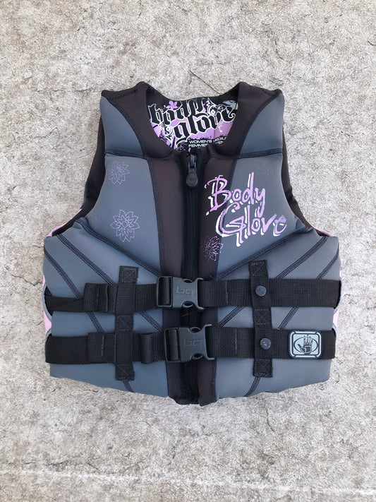 Life Jacket Ladies Size Medium Body Glove Black Grey Lime Neoprene Excellent